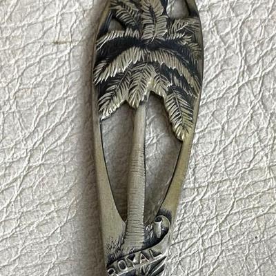 antique ROYAL PALM HONOLULU STERLING SILVER SOUVENIR SPOON ROBBINS CO 