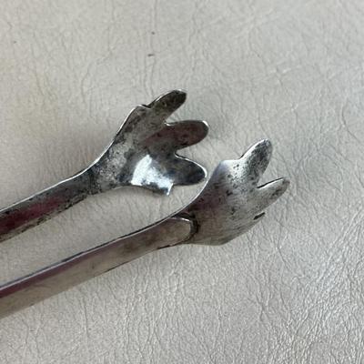 vintage MEXICAN STERLING SILVER SUGAR TONGS F. RAMIREZ 