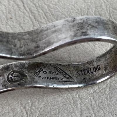 vintage MEXICAN STERLING SILVER SUGAR TONGS F. RAMIREZ 
