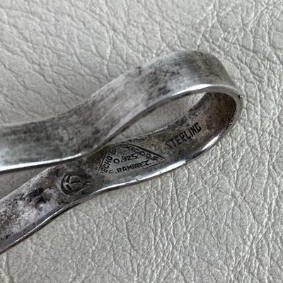 vintage MEXICAN STERLING SILVER SUGAR TONGS F. RAMIREZ 