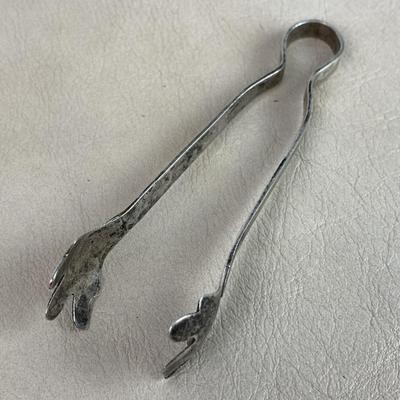 vintage MEXICAN STERLING SILVER SUGAR TONGS F. RAMIREZ 