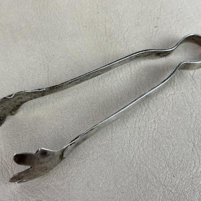 vintage MEXICAN STERLING SILVER SUGAR TONGS F. RAMIREZ 