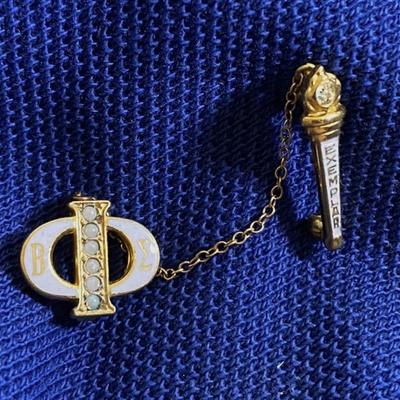 vintage BETA SIGMA PHI SORORITY PIN & EXEMPLAR TORCH GP