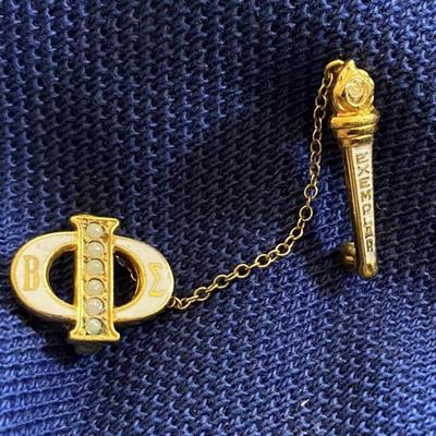 vintage BETA SIGMA PHI SORORITY PIN & EXEMPLAR TORCH GP