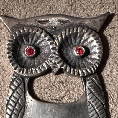 mcm barware CAST METAL OWL BOTTLE OPENER