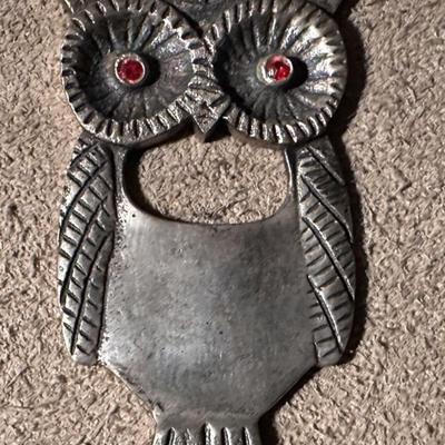 mcm barware CAST METAL OWL BOTTLE OPENER