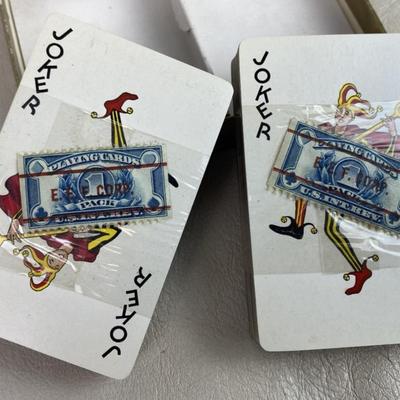 vintage SEALED PLAYING CARD DECKS E F FAIRCHILD PERSONALIZED LARRY 1940s