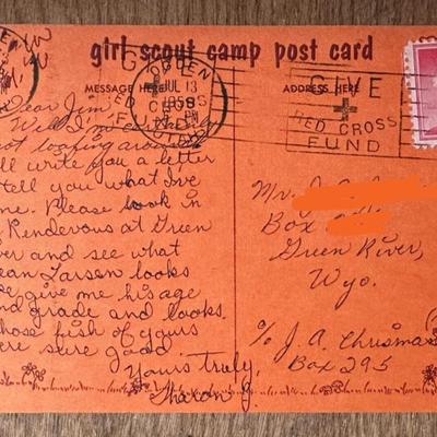 GIRL SCOUT CAMP POSTCARDS 1958 UTAH WYOMING