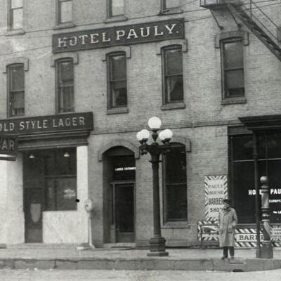 HISTORIC COMMERCIAL PHOTO HOTEL PAULY MINNEAPOLIS 1910s