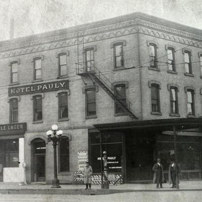HISTORIC COMMERCIAL PHOTO HOTEL PAULY MINNEAPOLIS 1910s