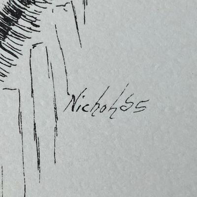 NATIVE ARTIST DANIEL D. NICHOLAS PRINT SHOT IN THE HAND APSAROKE CROW
