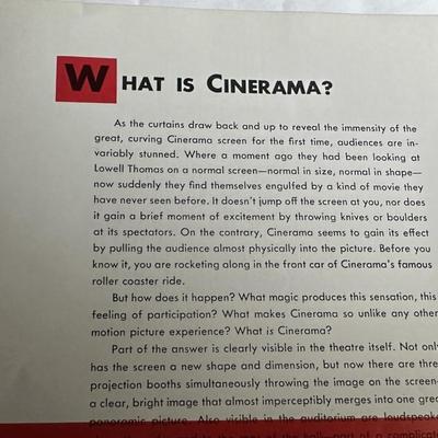 CINERAMA MOVIE PROMOTIONAL BOOKLET 1954