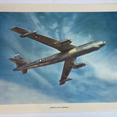 vintage USAF BOEING B-47A STRATOJET ART PRINT