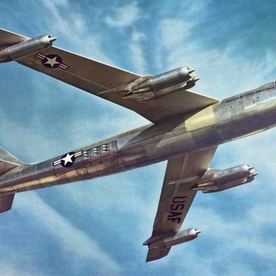 vintage USAF BOEING B-47A STRATOJET ART PRINT