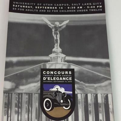 UNIVERSITY OF UTAH CONCOURS D'ELEGANCE CAR SHOW POSTER 2000