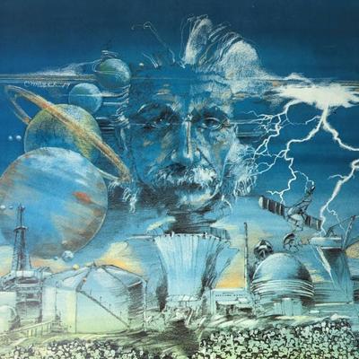 vintage MOUNTAIN FUEL SUPPLY UTAH PROMOTIONAL EINSTEIN ENERGY POSTER