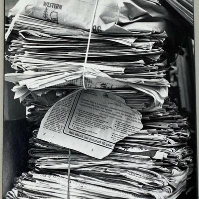 vintage STILL LIFE ART NEWSPAPERS PHOTO credited MIYUKI 8x10"