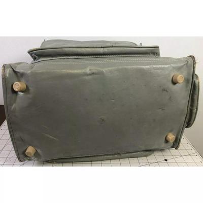VINTAGE ADIDAS Faux Leather Gray/Grey Sports Bag 1970's Retro