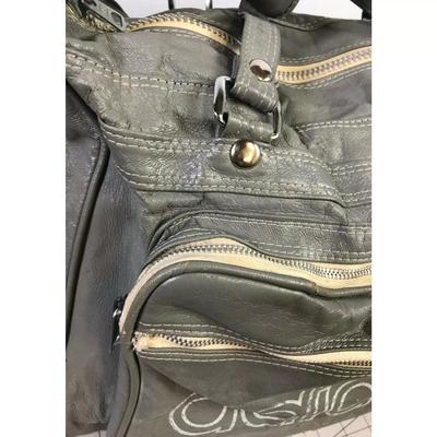 VINTAGE ADIDAS Faux Leather Gray/Grey Sports Bag 1970's Retro
