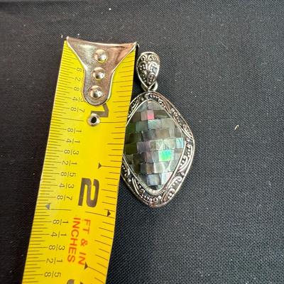 Ammolite Double Cheker board quartz overlay
