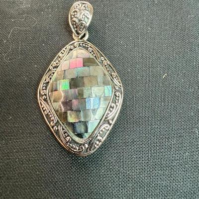 Ammolite Double Cheker board quartz overlay