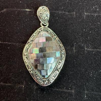 Ammolite Double Cheker board quartz overlay