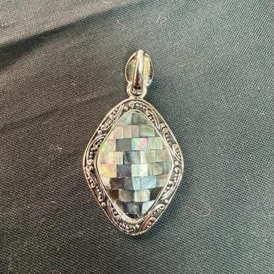Ammolite Double Cheker board quartz overlay