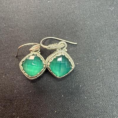 Green Onyx Pendant and Earrings