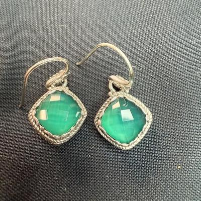Green Onyx Pendant and Earrings