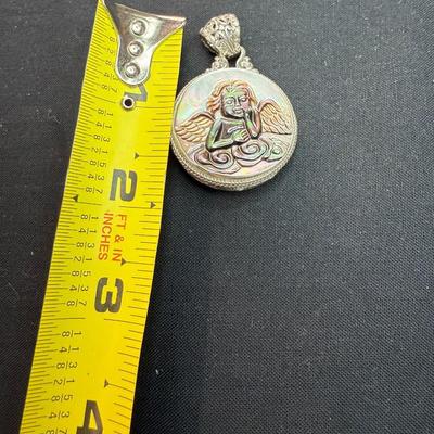 Bali Carved Mother of Pearl Sterling Silver