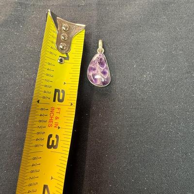 Sterling Silver Pendant with Charoite Stone