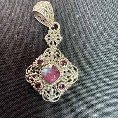 Bali Pendant with ruby center