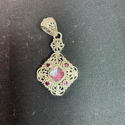Bali Pendant with ruby center