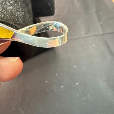 Sterling silver amber and stone 