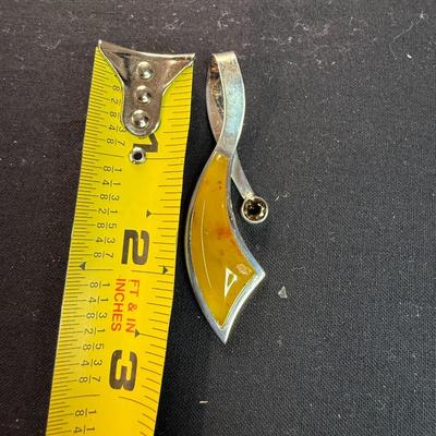 Sterling silver amber and stone 