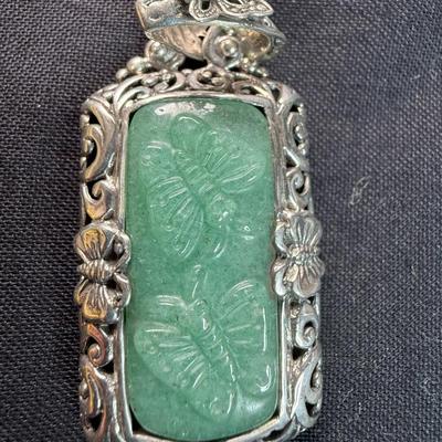 Beautiful Sarda Sterling Silver Jade Butterfly Design 
