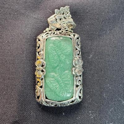 Beautiful Sarda Sterling Silver Jade Butterfly Design 