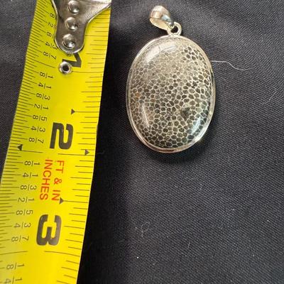 Black fossilized (925) Pendant