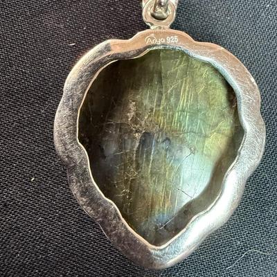 Labradorite Leaf Pendant