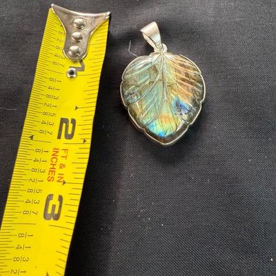 Labradorite Leaf Pendant