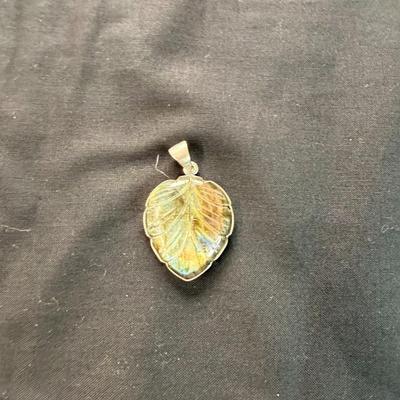 Labradorite Leaf Pendant
