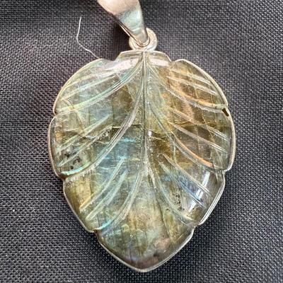 Labradorite Leaf Pendant