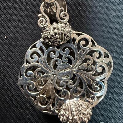 Sarda Artisan of Bali Tanzanite Sterling Pendant Filigree Gemstone
