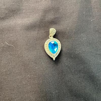 Sarda Caribbean Quartz Ornate 925 Sterling Silver