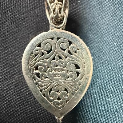 Sarda Caribbean Quartz Ornate 925 Sterling Silver