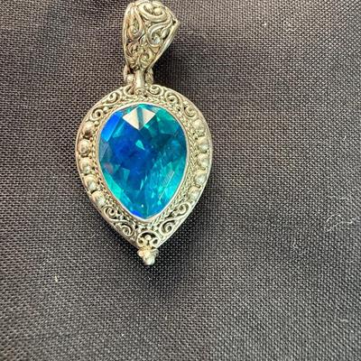 Sarda Caribbean Quartz Ornate 925 Sterling Silver