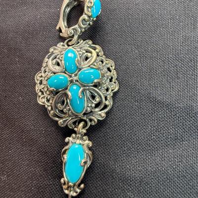 Carolyn Pollack Relios Sterling Silver with Turquoise Pendant