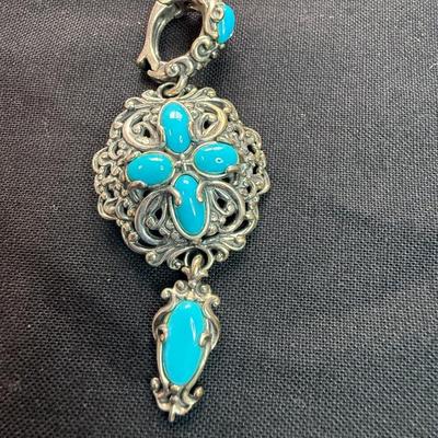 Carolyn Pollack Relios Sterling Silver with Turquoise Pendant