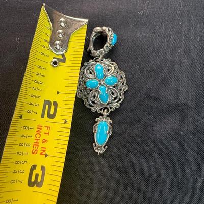 Carolyn Pollack Relios Sterling Silver with Turquoise Pendant
