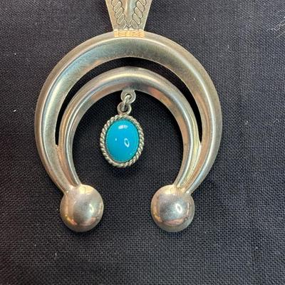 Old Carlisle Native American 925 Sterling Silver Turquoise Statement 